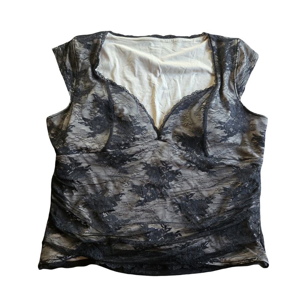 Abercrombie & Fitch Zoe Lace Black Top Size: XL - Picture 2 of 4